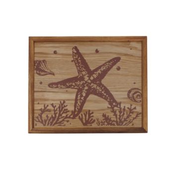 HA08648:Wood Board with carved starfish design